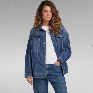 G-STAR Oversized Stretch Denim Jacket Faded Stone -S